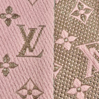 Louis Vuitton Echarpe Logo Mania Shine Wool Silk Blend Scarf Pink Gold — view 4
