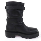 Dior D-major CD Logo Leather Short Boots Black — view 6