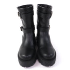 Dior D-major CD Logo Leather Short Boots Black — view 4