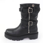 Dior D-major CD Logo Leather Short Boots Black — view 5