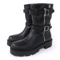 Dior D-major CD Logo Leather Short Boots Black