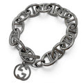 Gucci Vintage Anchor Chain Interlocking Bracelet Silver