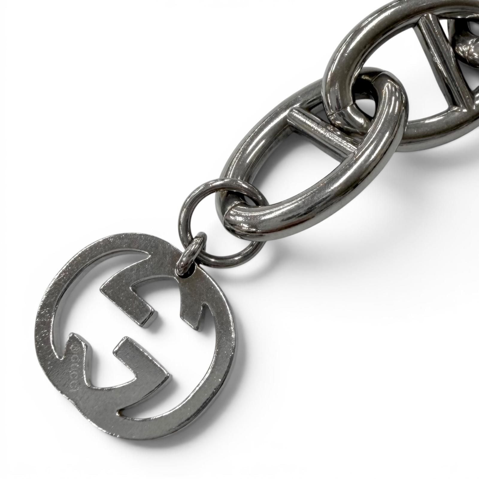 Gucci Vintage Anchor Chain Interlocking Bracelet Silver — view 3