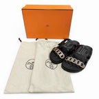 Hermes Extra Chaine D'ancre Rubber Sandals Black — view 2