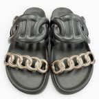 Hermes Extra Chaine D'ancre Rubber Sandals Black — view 7