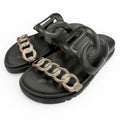 Hermes Extra Chaine D'ancre Rubber Sandals Black