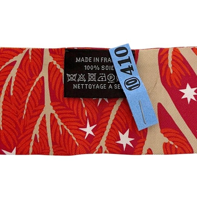 Hermes Ribbon Scarf Twill Red Orange — view 4