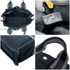Hermes Handbag Deauville PM Black Canvas — view 3
