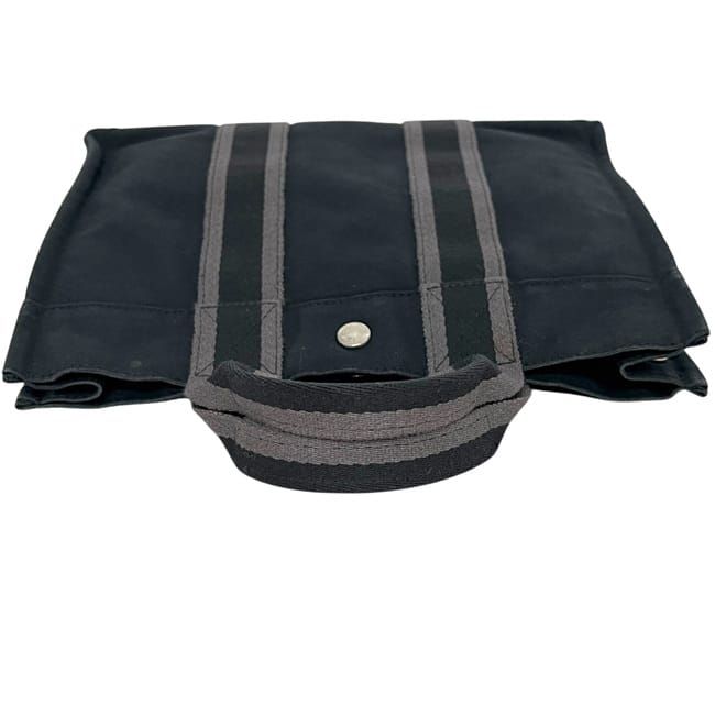 Hermes Handbag Deauville PM Black Canvas — view 7