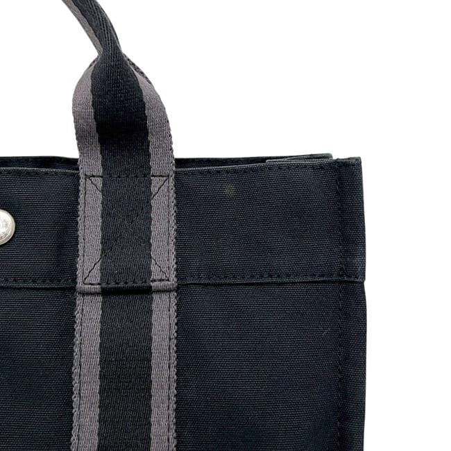 Hermes Handbag Deauville PM Black Canvas — view 5