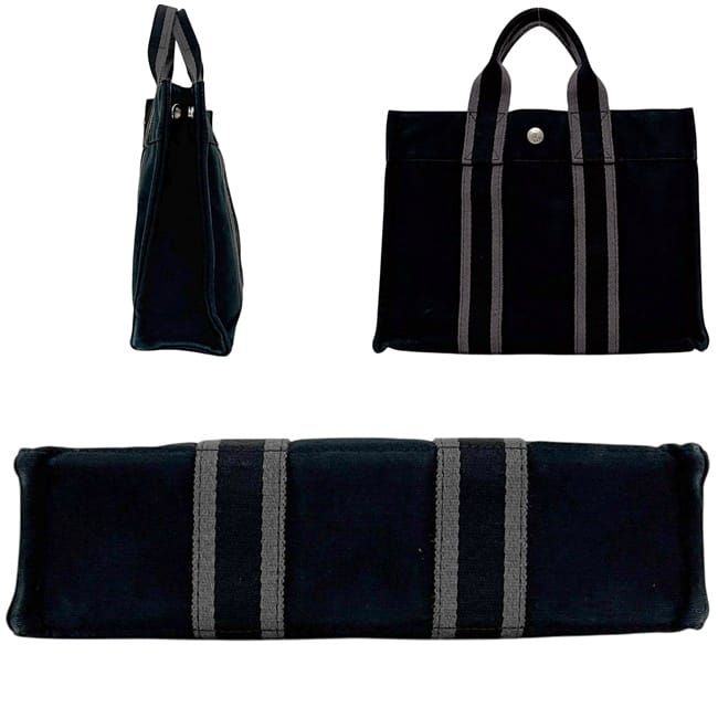 Hermes Handbag Deauville PM Black Canvas — view 2