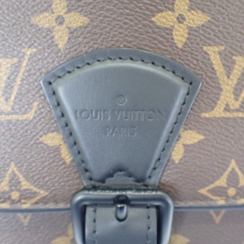 Louis Vuitton Montsouris Messenger PM Shoulder Bag Monogram Macassar Canvas — view 8
