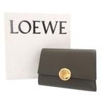 Loewe Pebble Small Vertical Wallet Leather Khaki Trifold — view 2