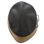 Hermes Bucket Hat Ribbon 58 Cashmere Leather Acetate Brown Black Hat — view 5