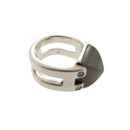 Hermes Vintage Medallion 49 925 Sterling Silver Moonstone Ring