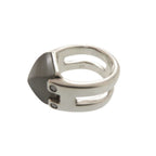 Hermes Vintage Medallion 49 925 Sterling Silver Moonstone Ring