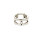 Hermes Vintage Medallion 49 925 Sterling Silver Moonstone Ring