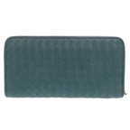 Bottega Veneta Intrecciato Leather Blue Zip Around Wallet — view 3