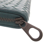 Bottega Veneta Intrecciato Leather Blue Zip Around Wallet — view 9