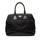 Prada Saffiano Handbag Black Nylon Leather
