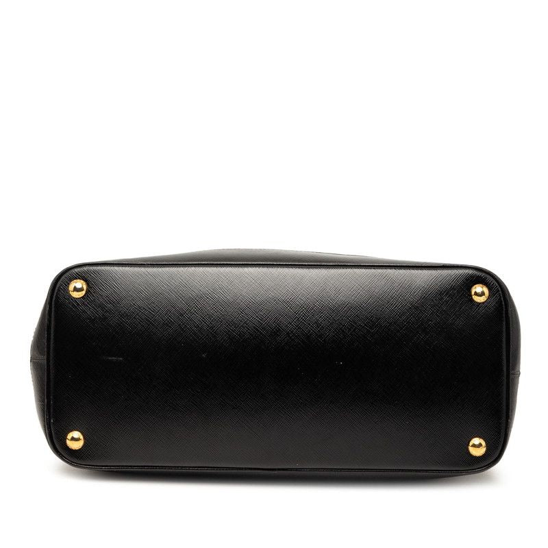 Prada Saffiano Handbag Black Nylon Leather — view 3
