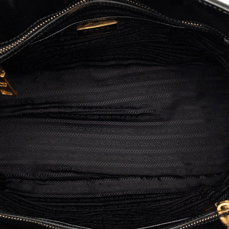 Prada Saffiano Handbag Black Nylon Leather — view 4