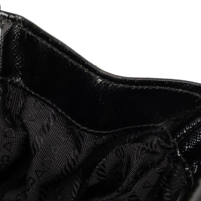 Prada Saffiano Handbag Black Nylon Leather — view 5
