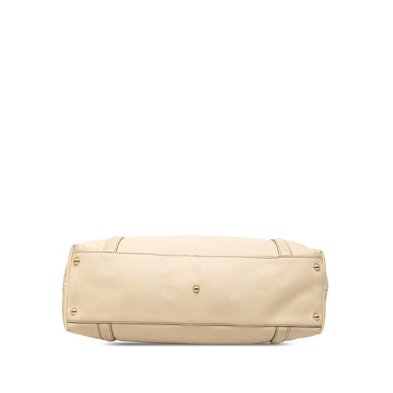 Gucci Interlocking New Brid Tote Shoulder Bag Ivory Beige Leather — view 3