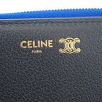 Celine Compact Wallet Bifold Calf Black Blue Gold — view 6
