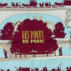 Hermes Carre 90 Scarf Silk les Ponts de Paris Bridges — view 6