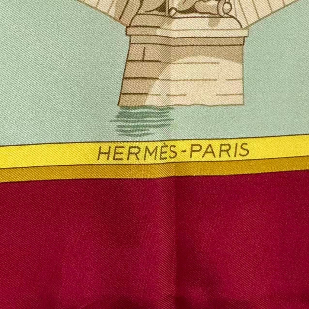 Hermes Carre 90 Scarf Silk les Ponts de Paris Bridges — view 8