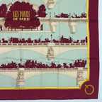 Hermes Carre 90 Scarf Silk les Ponts de Paris Bridges — view 3