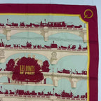 Hermes Carre 90 Scarf Silk les Ponts de Paris Bridges — view 2
