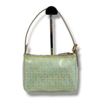 Fendi Zucchino Canvas Pouch Mini Handbag Light Blue Green — view 2