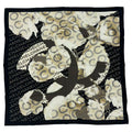 Chanel Scarf Camellia Logo Silk Black