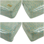 Fendi Zucchino Canvas Pouch Mini Handbag Light Blue Green — view 5