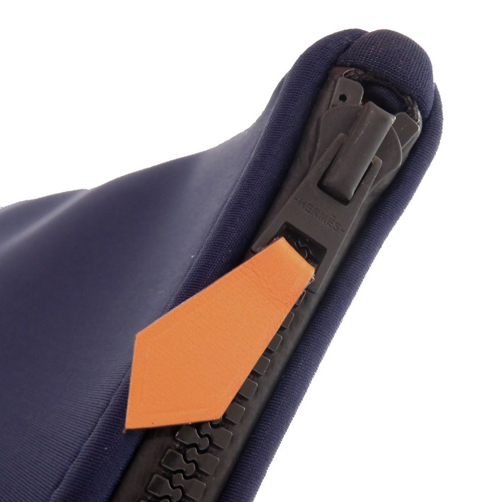 Hermes Neobain GM Nylon Polyurethane Blue Marine Pouch Navy — view 5