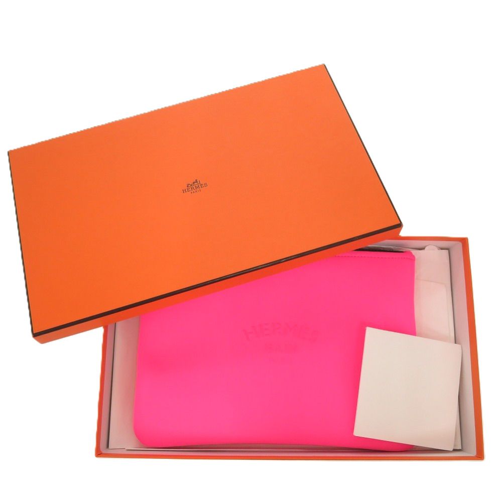 Hermes Neobain MM Nylon Polyurethane Bubble Gum Pink Pouch — view 2