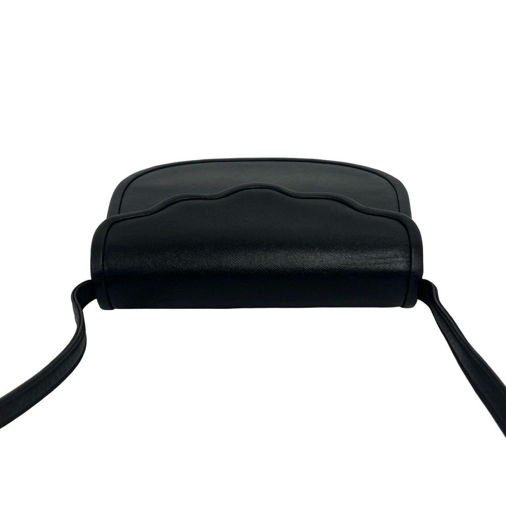 Saint Laurent Yves Vintage Scallop Leather Mini Shoulder Bag Pochette Black — view 4