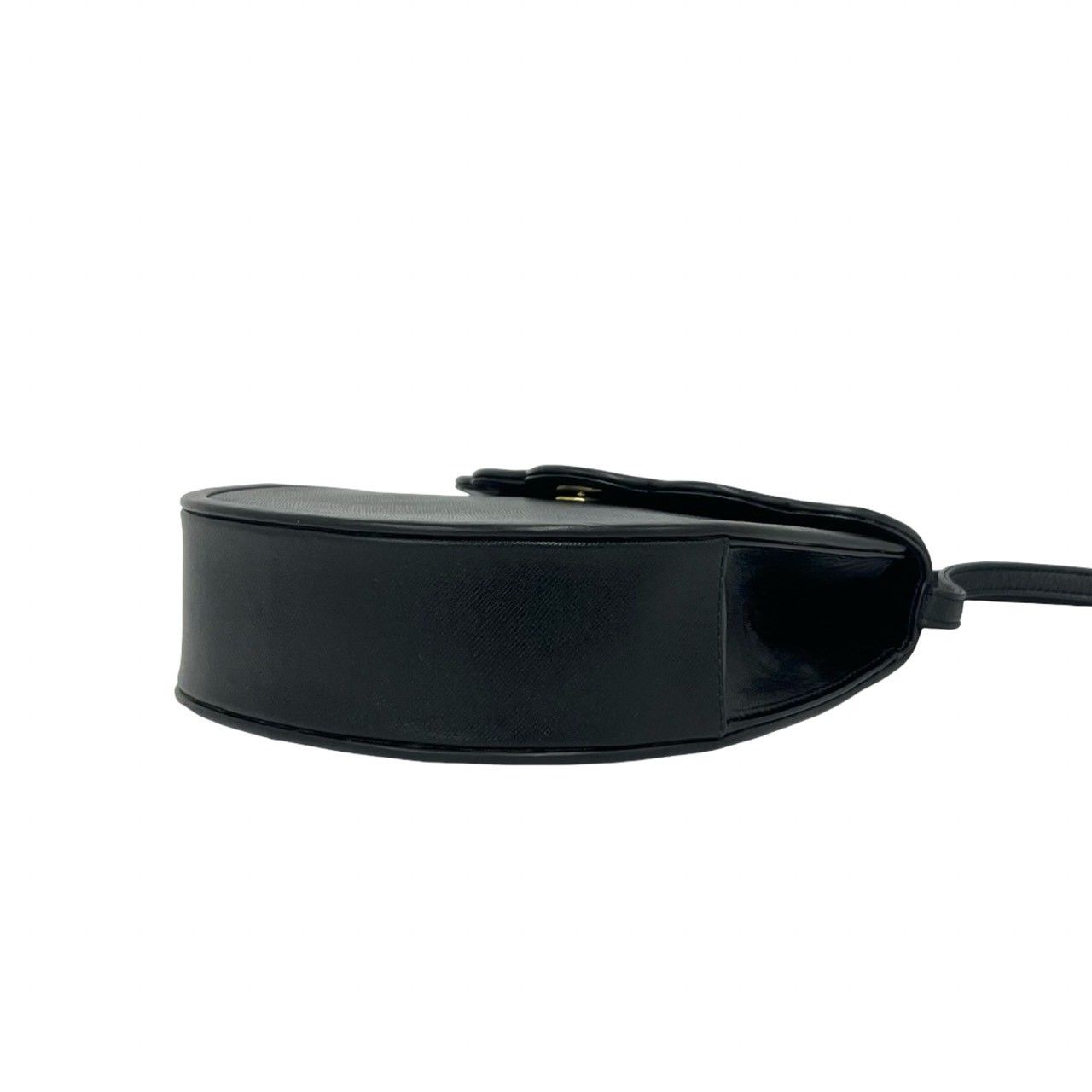 Saint Laurent Yves Vintage Scallop Leather Mini Shoulder Bag Pochette Black — view 8