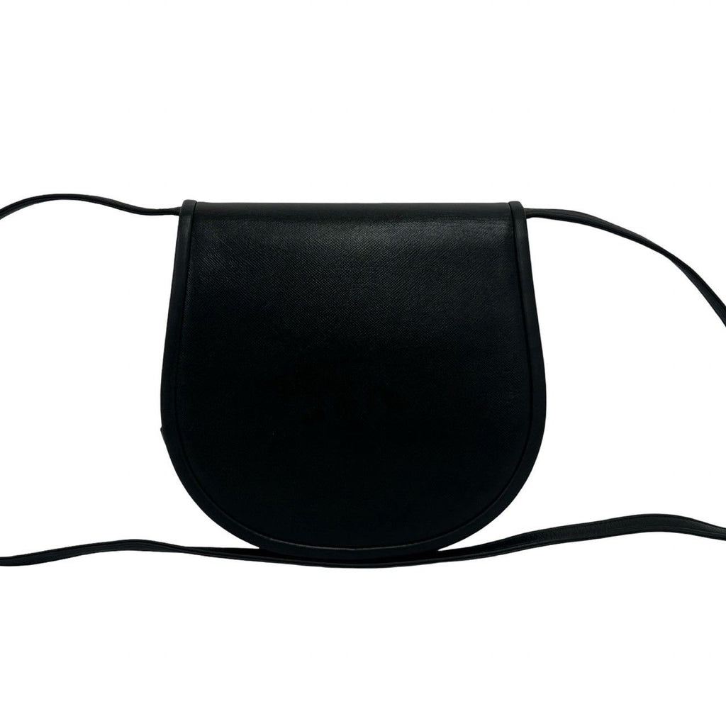 Saint Laurent Yves Vintage Scallop Leather Mini Shoulder Bag Pochette Black — view 3
