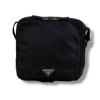 Prada Triangle Logo Mini Shoulder Bag Cross Tessuto Nylon Black Nero Pochette — view 3