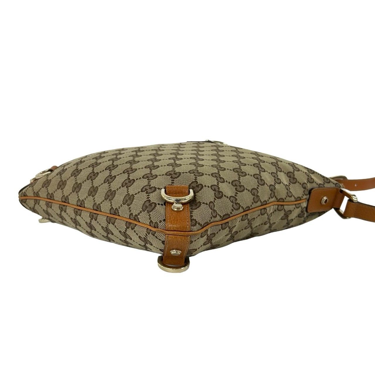 Gucci GG Logo Canvas Leather Shoulder Bag Mini Tote Crossbody Brown — view 8