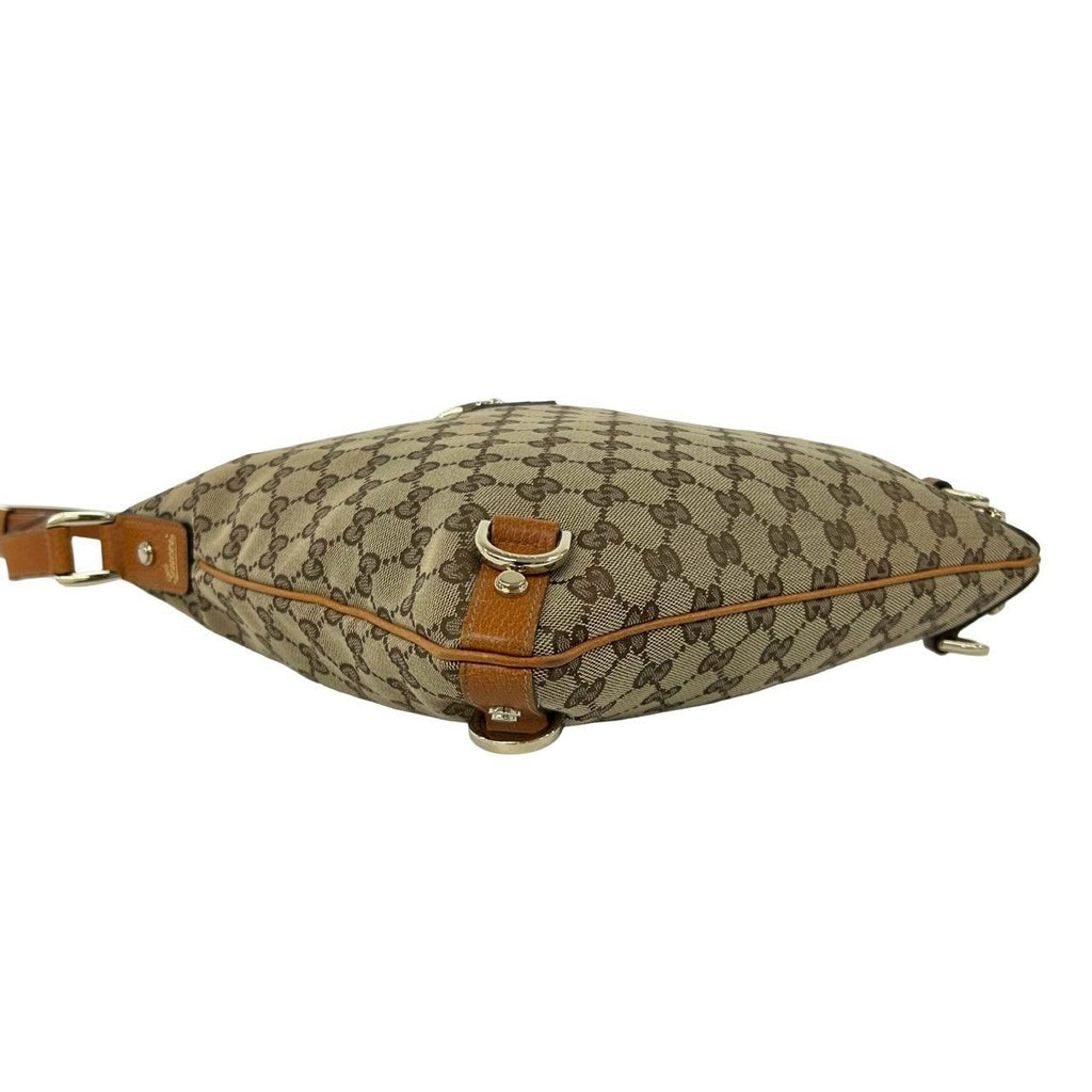Gucci GG Logo Canvas Leather Shoulder Bag Mini Tote Crossbody Brown — view 7