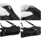 Prada Triangle Logo Mini Shoulder Bag Cross Tessuto Nylon Black Nero Pochette — view 8