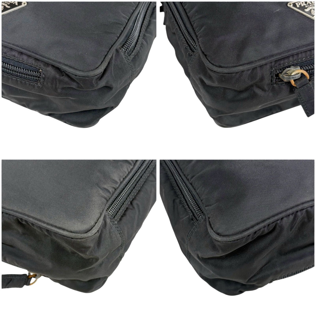 Prada Triangle Logo Mini Shoulder Bag Cross Tessuto Nylon Black Nero Pochette — view 7