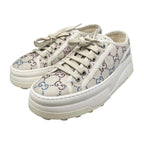 Gucci Sneakers GG Canvas Rhinestone 37 Crystal Multicolor Beige