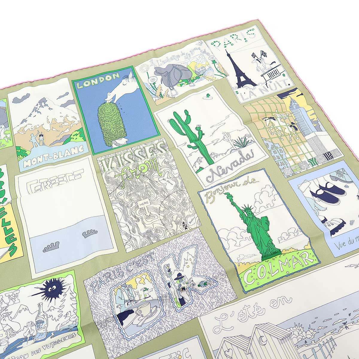 Hermes on Est Bien Ici! Carre 90 Favorite Place Silk Scarf — view 5