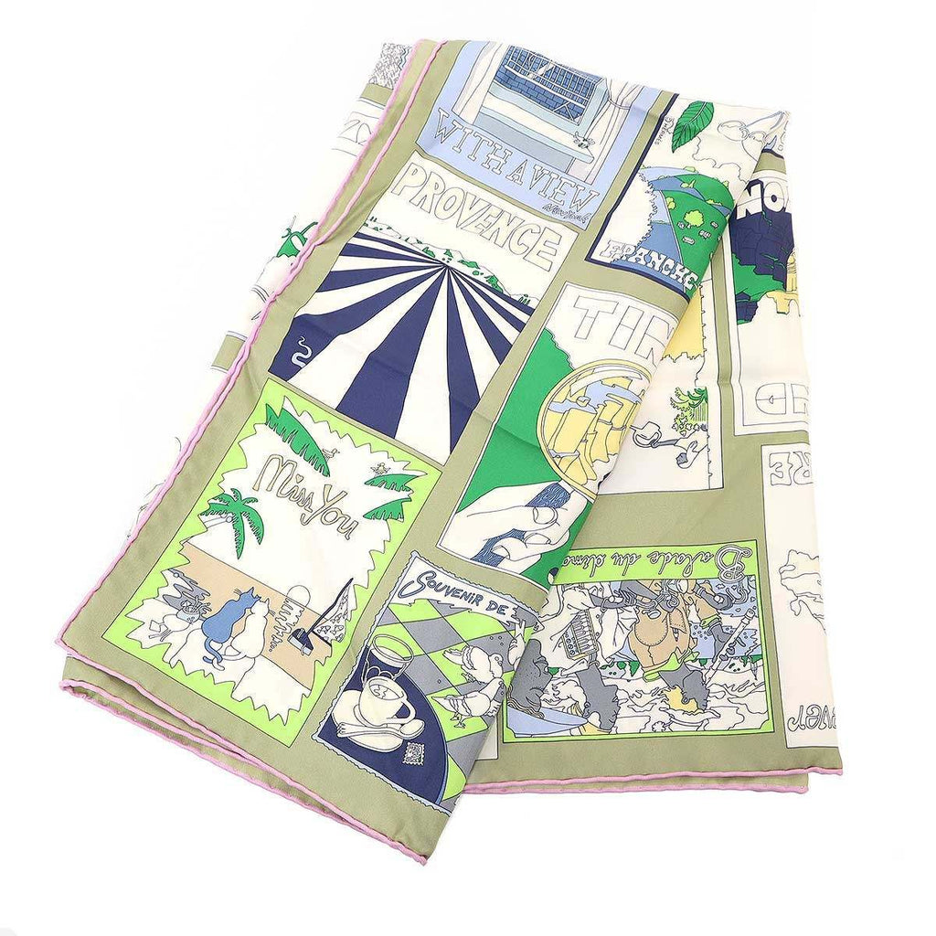 Hermes on Est Bien Ici! Carre 90 Favorite Place Silk Scarf