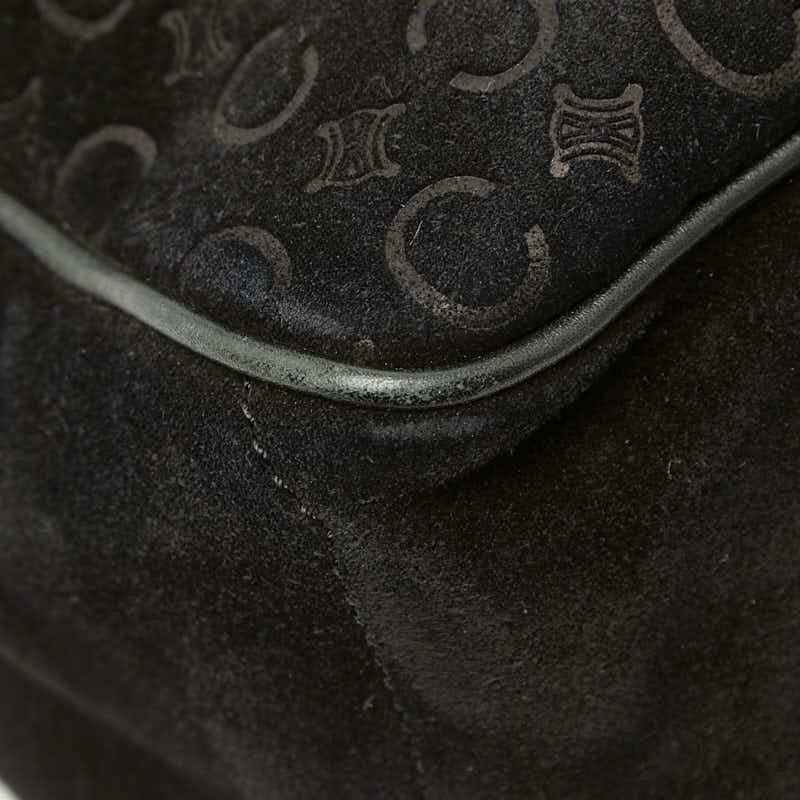 Celine C Macadam Boogie Bag Handbag Black Suede Leather — view 5